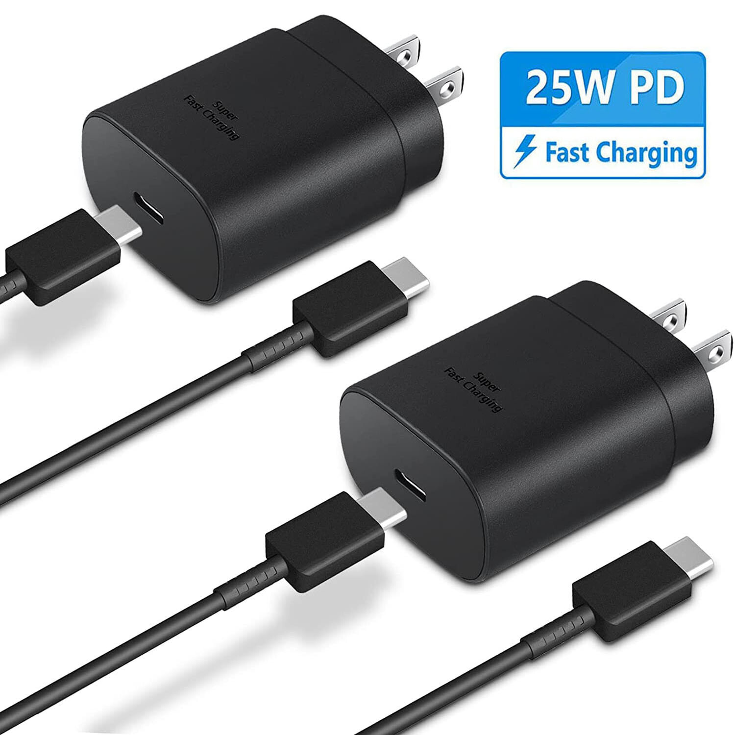 For Samsung A03s A13 A33 A53 A73 A14 25W USB-C PD Fast Wall Charger Type C Cable