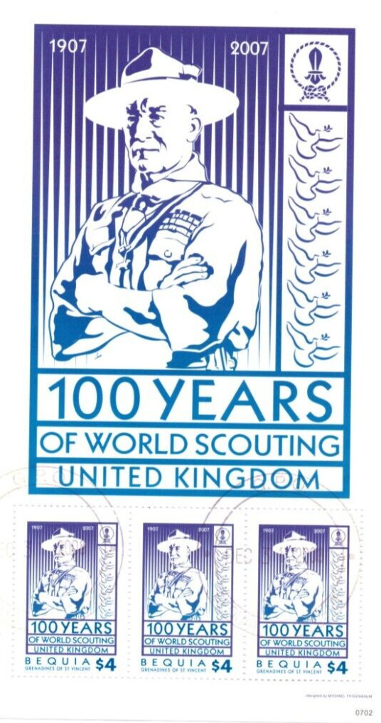 Bequia 2007 - Boy Scouts - Sheet of 3 Stamps -  Scott #361-4 - MNH