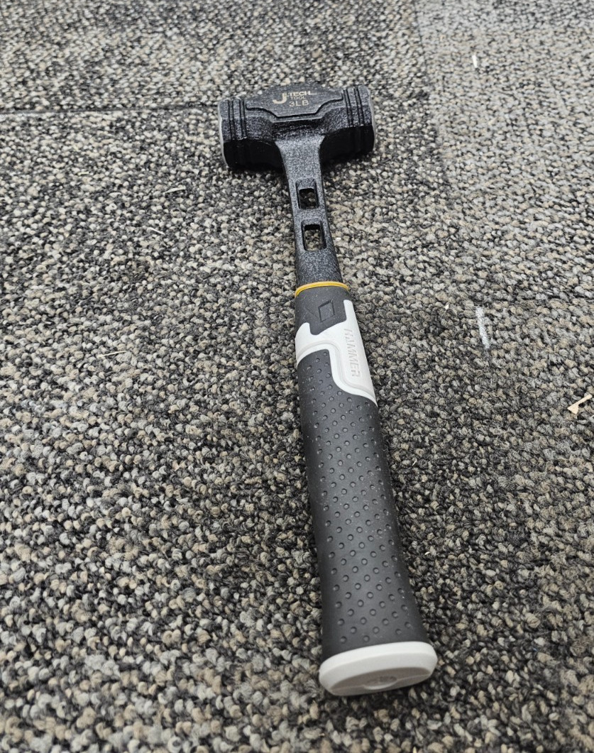 (QTY 2) JeTech Tool 3lbs Hammer 13" Ergonomic Grip Gray/Black