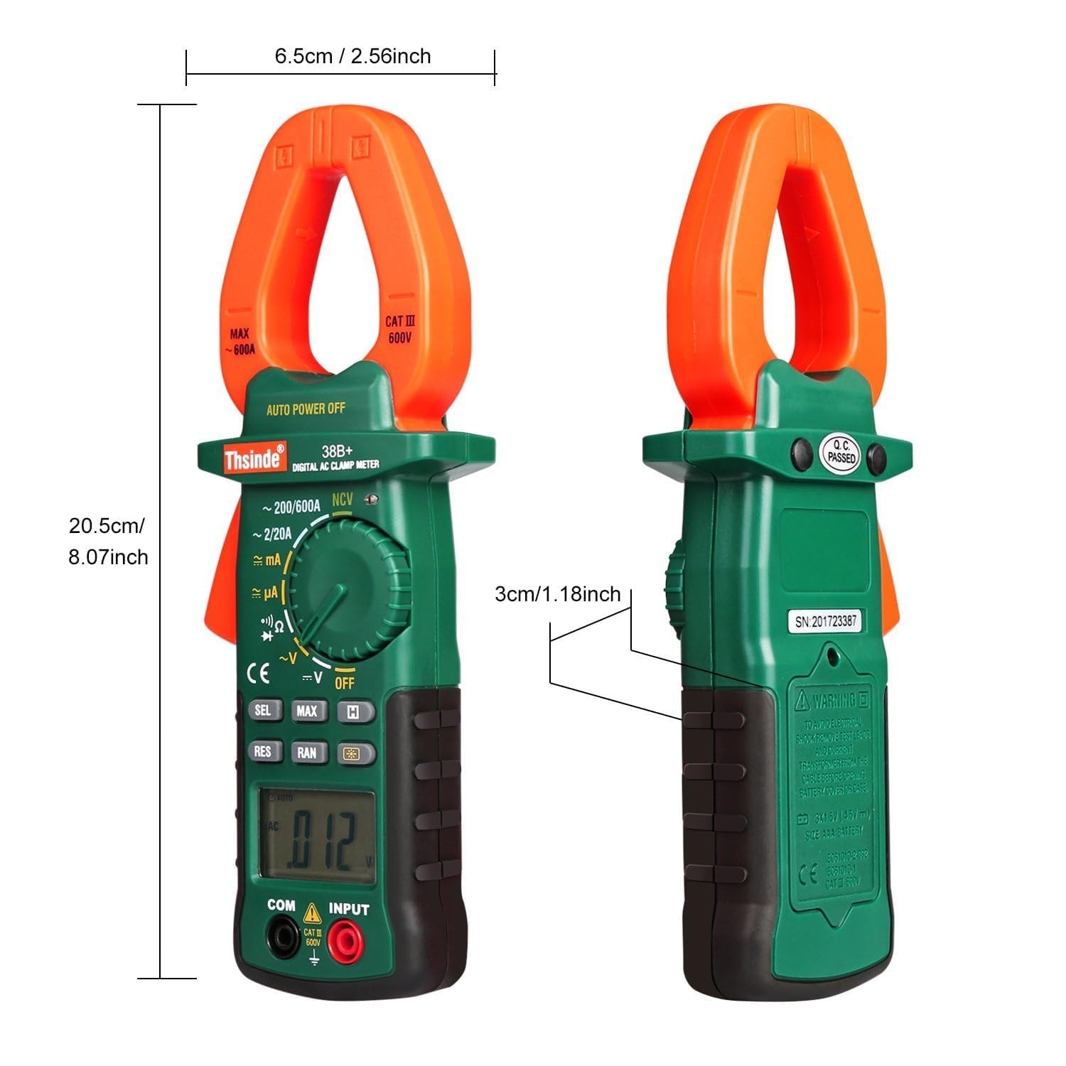 Accuracy Clamp Multimeters with Storage Bag NCV Led Light for AC/DC Current...