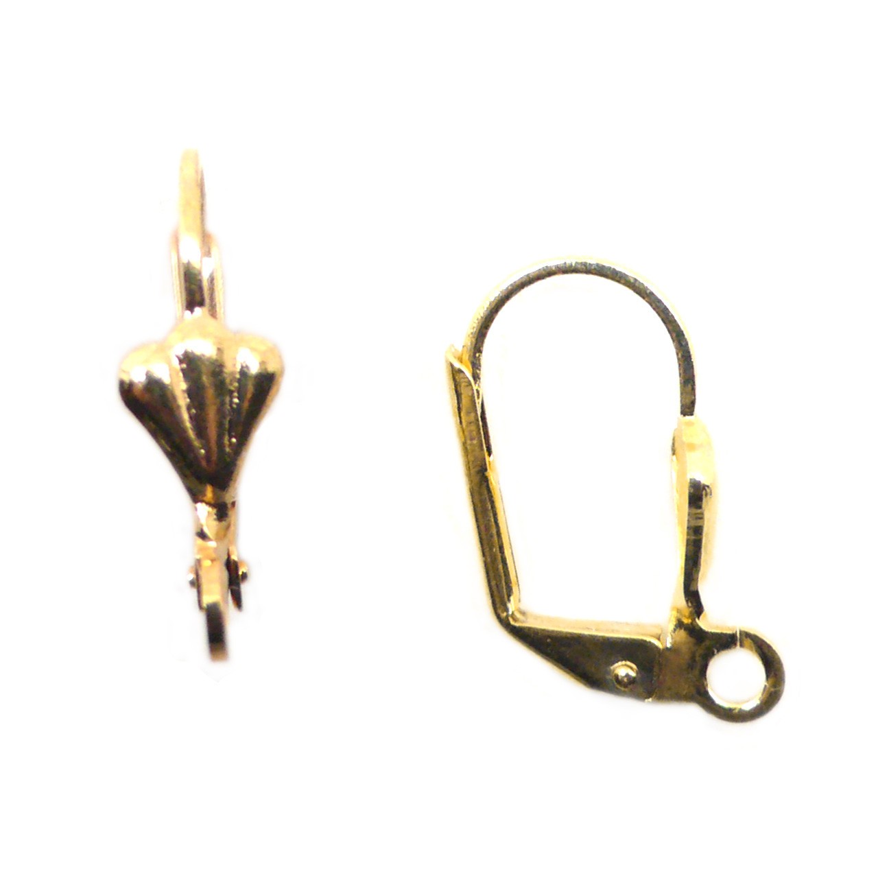 Fleur de Lis Lever Back Ear Wires Gold-Color Plated 6 Pair (12 Pieces)