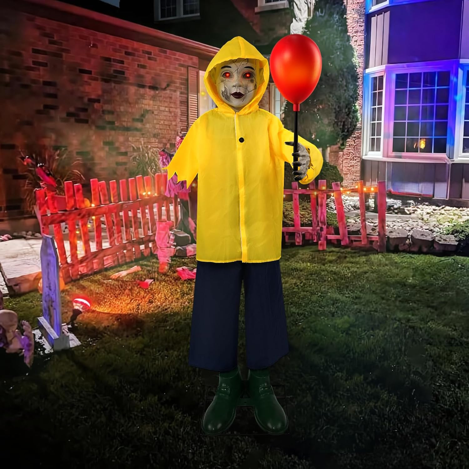 4 Ft Life Size Halloween Animatronics Prop with Sound & Touch | with Activated S