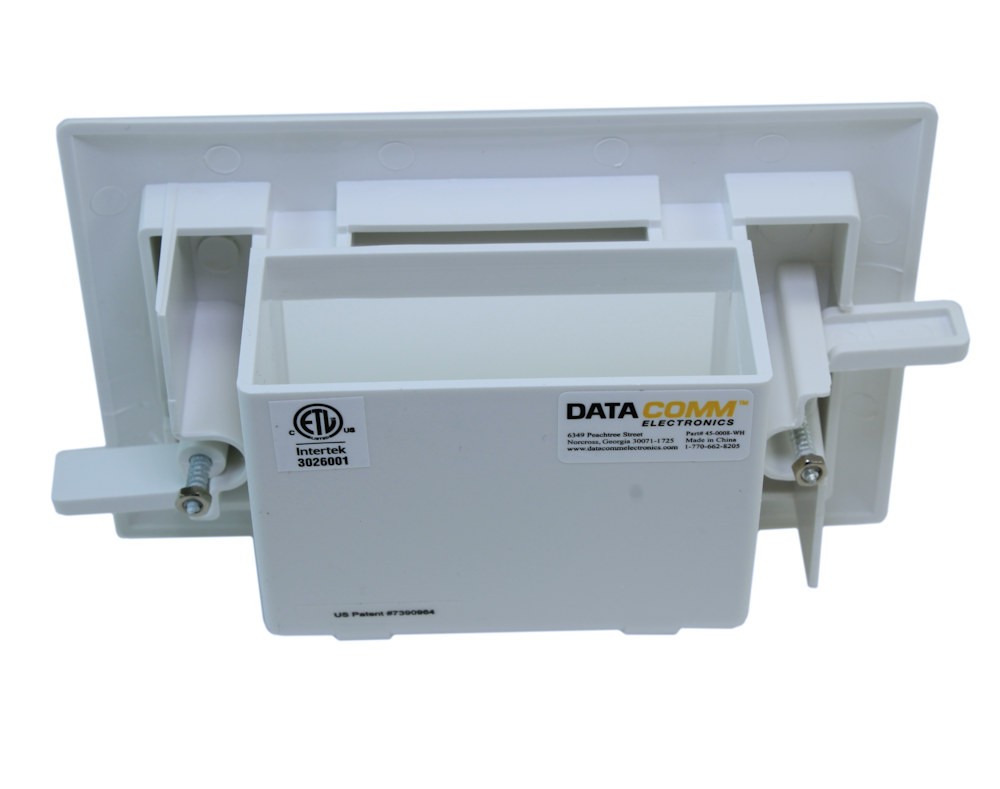 Wallplate: Recessed Low Voltage Cable Pass-Thru w/Easy Mount White