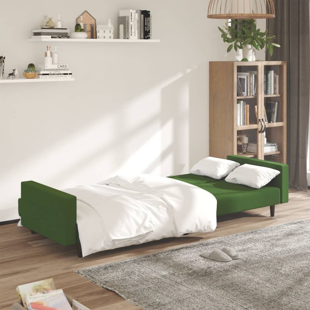 Sofa Bed Dark Green Velvet (100% polyester), Wood, Foam Large