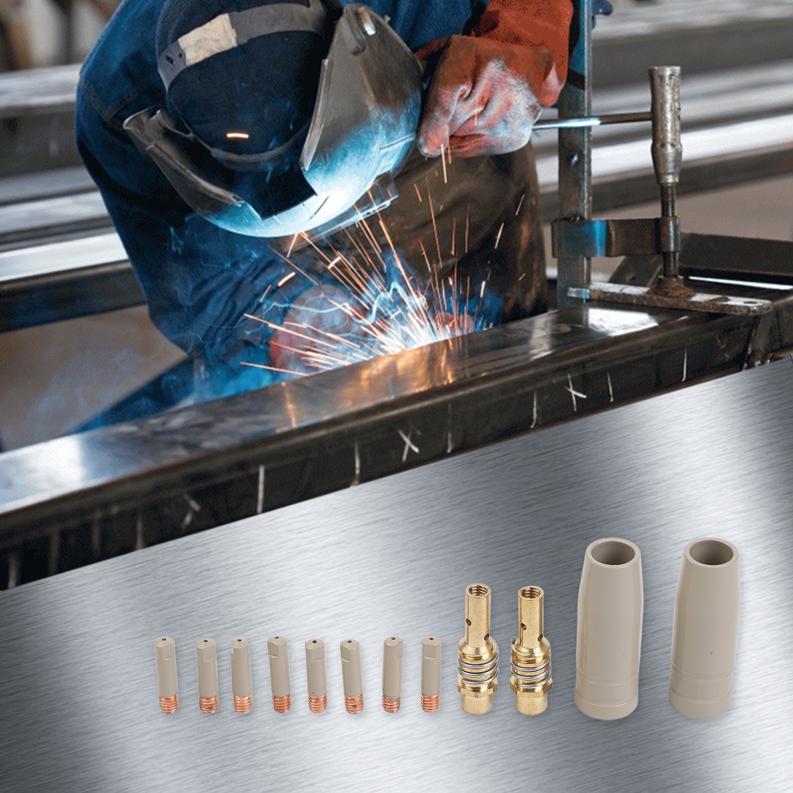 Efficient Slag Removal 12PCS Coating Protection Nozzle Set for 15AK Welders