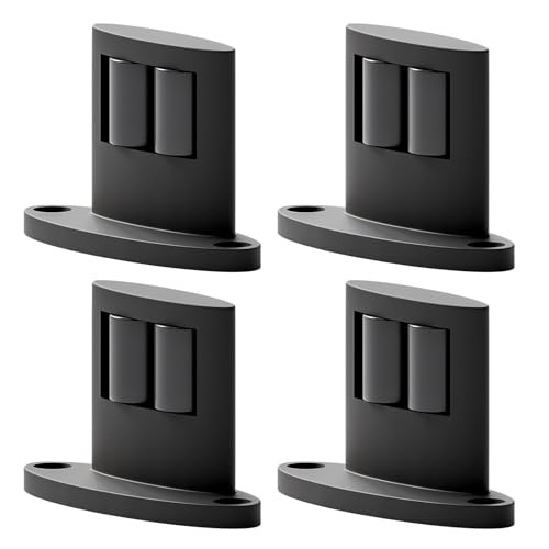 Pack Sliding Barn Door Bottom Floor Guide,Double-Sided Roller 4 Black