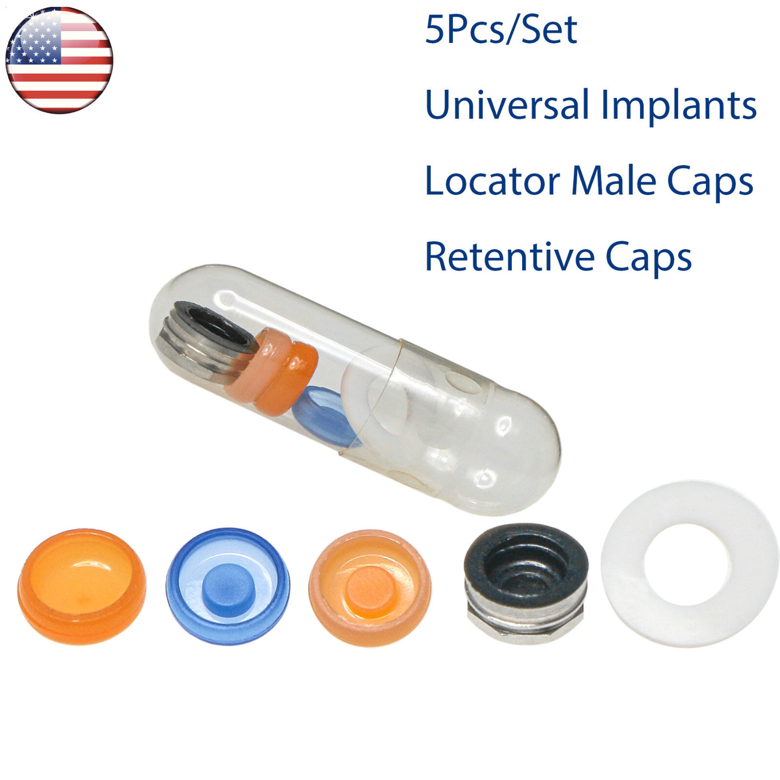 US Implant Retention Locator Caps Set Insertion Extraction Tool Remove Core Tool