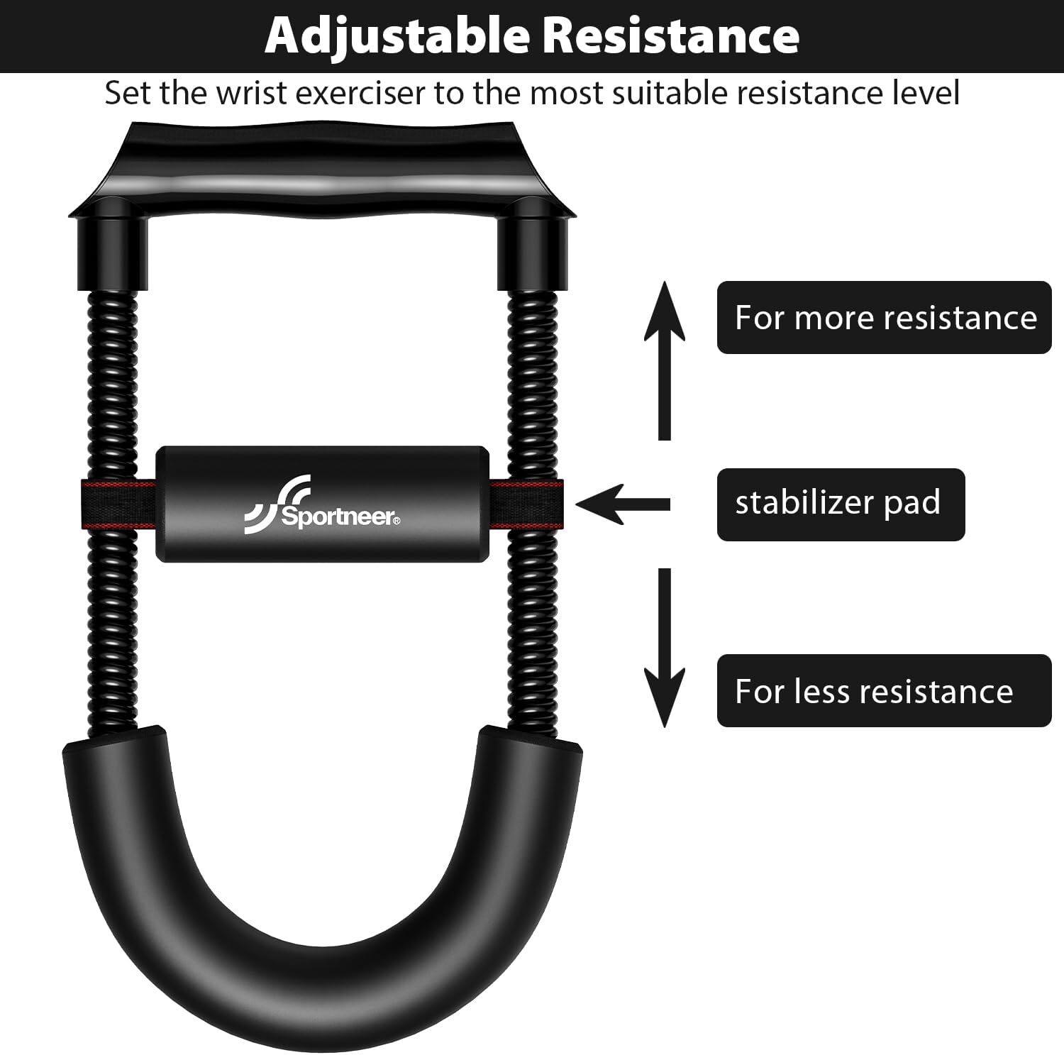 Forearm Wrist Strength Trainer, Adjustable Tension for Strength - Hand