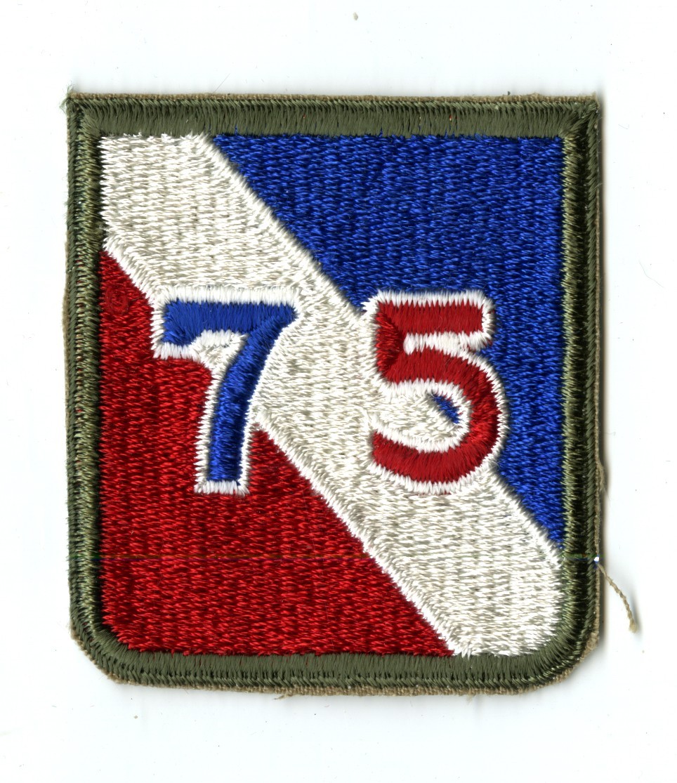 75th Infantry Division White Back Patch WWII Vintage Europe France Germany