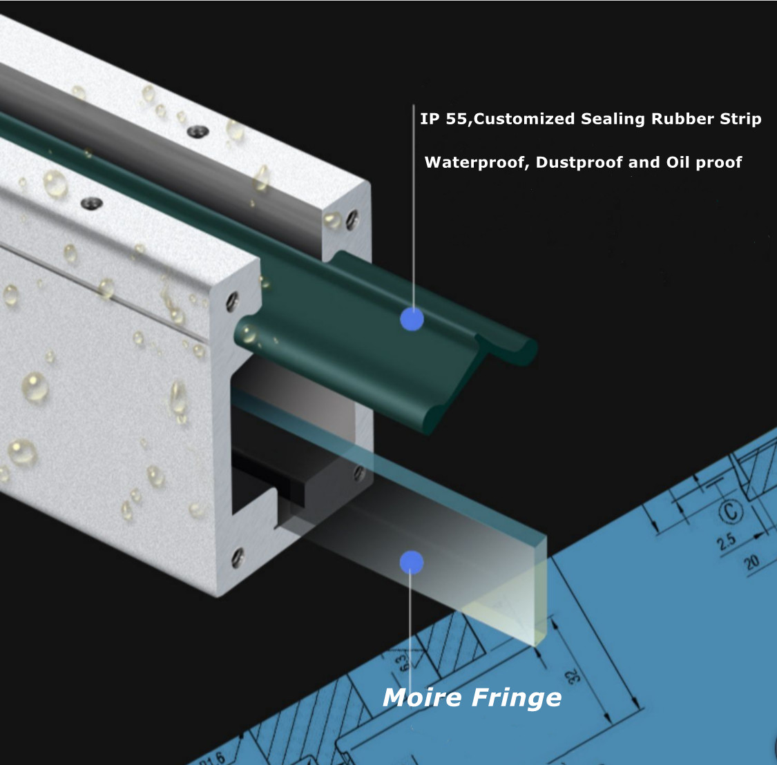 Linear Scale,Optical Glass Slim Sensor,High Accuracy,5um,US Store Free Shipping