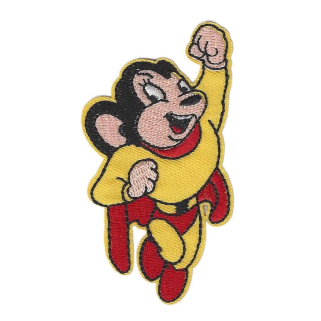 MIGHTY MOUSE IRON ON PATCH 3.6" Classic Cartoon Superhero Embroidered Applique