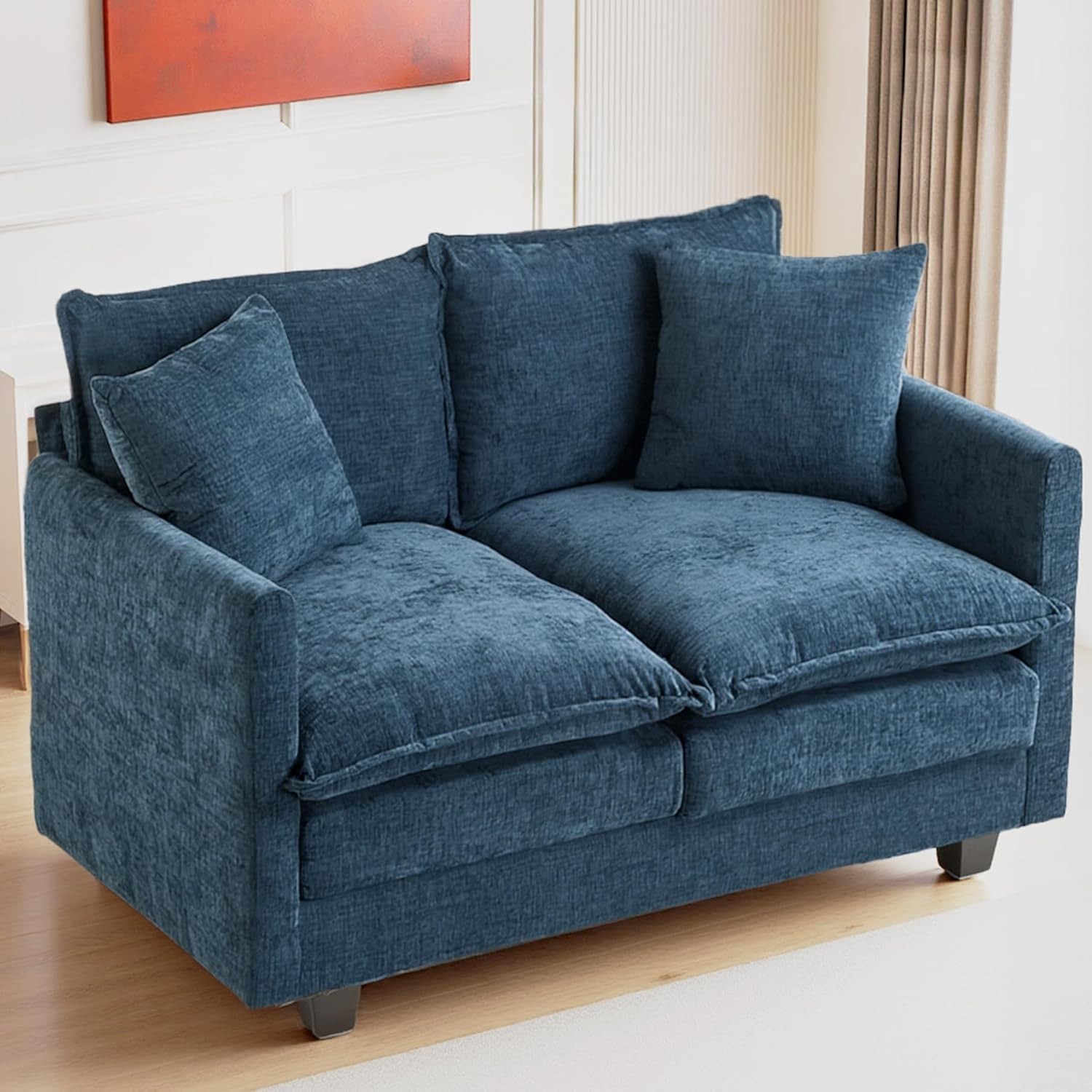 50 Inch Loveseat Sofa | fy Small Couch for Bedroom, Living Room, Office