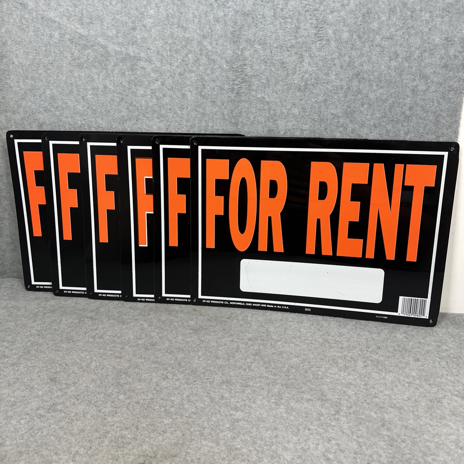 Aluminum 10" x 14" FOR RENT Signs - Pack of 6 HY-KO 802