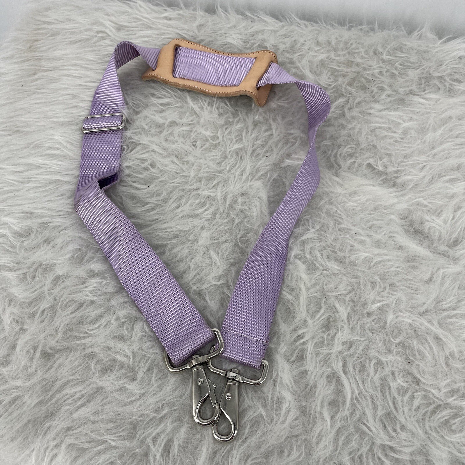 Jon Hart Purple Nylon, Tan Leather Replacement Shoulder Strap Silver Hardware