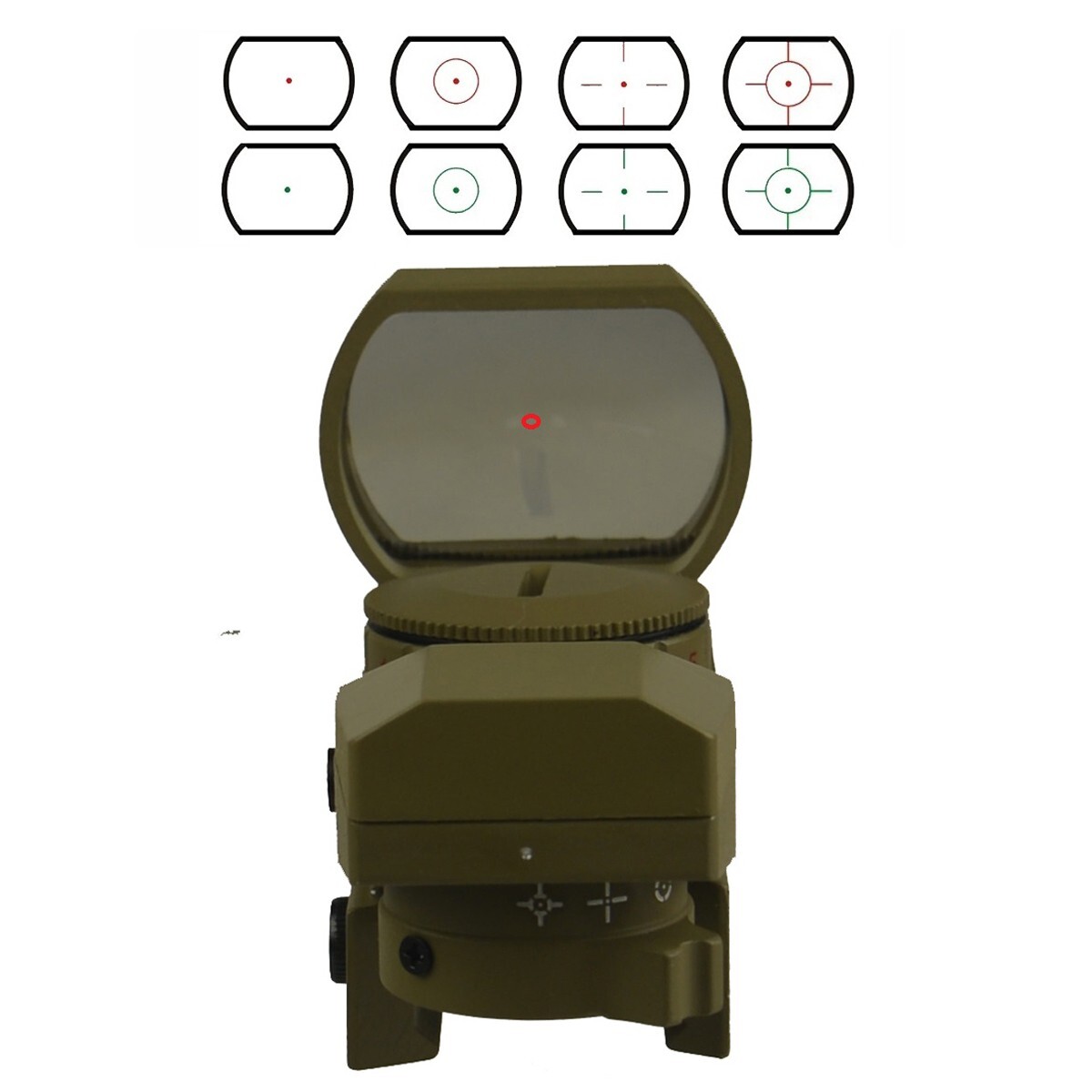 New Reflex Red and Green Adjustable Dot Sight Anodized Tan Dark Earth Finish