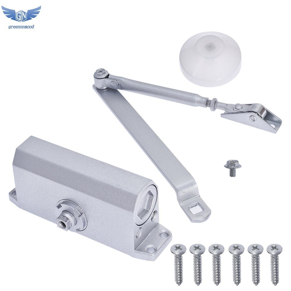 2PC Aluminum Commercial Door Closer Two Independent Valves Control Sweep 25-45KG
