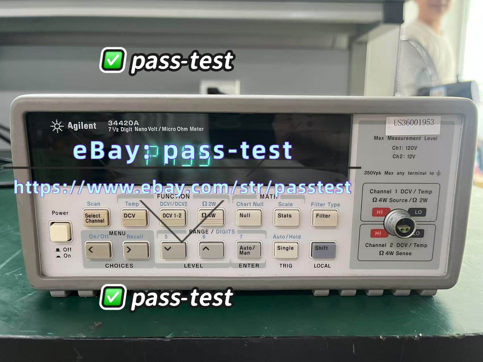 HP Agilent Keysight 34420A 7 1/2 bit nanovolt/Appearance with cable 34012A