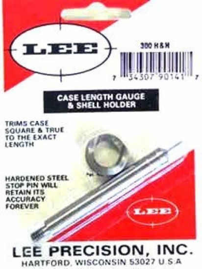Lee 90141 Case Length Gauge & Shell Holder 300 H&H Holland and Holland Magnum