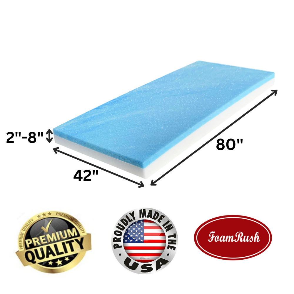 FoamRush Bunk (42" x 80") Cooling Gel Memory Foam RV Mattress Medium Firm USA