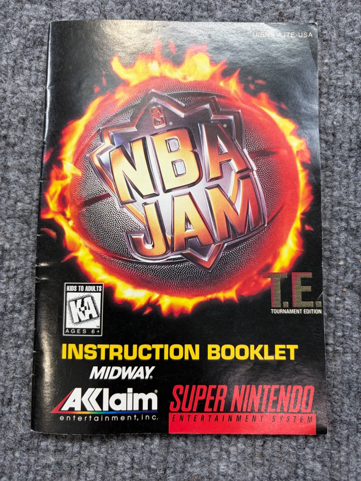 NBA Jam Akklaim Instruction Booklet for Super Nintendo SNES EXCELLENT!
