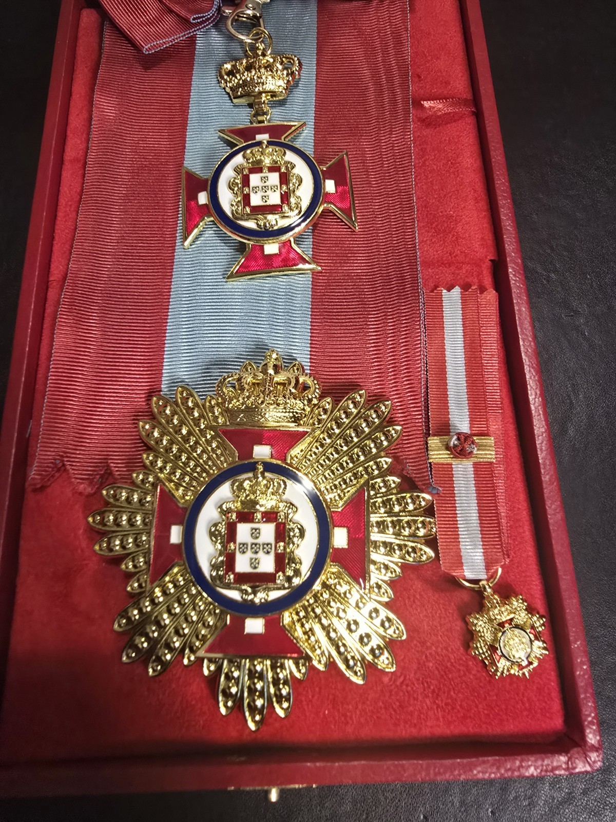 Order of Merit Portuguese Royal House Set - Cruz de Merito Da Casa Real...