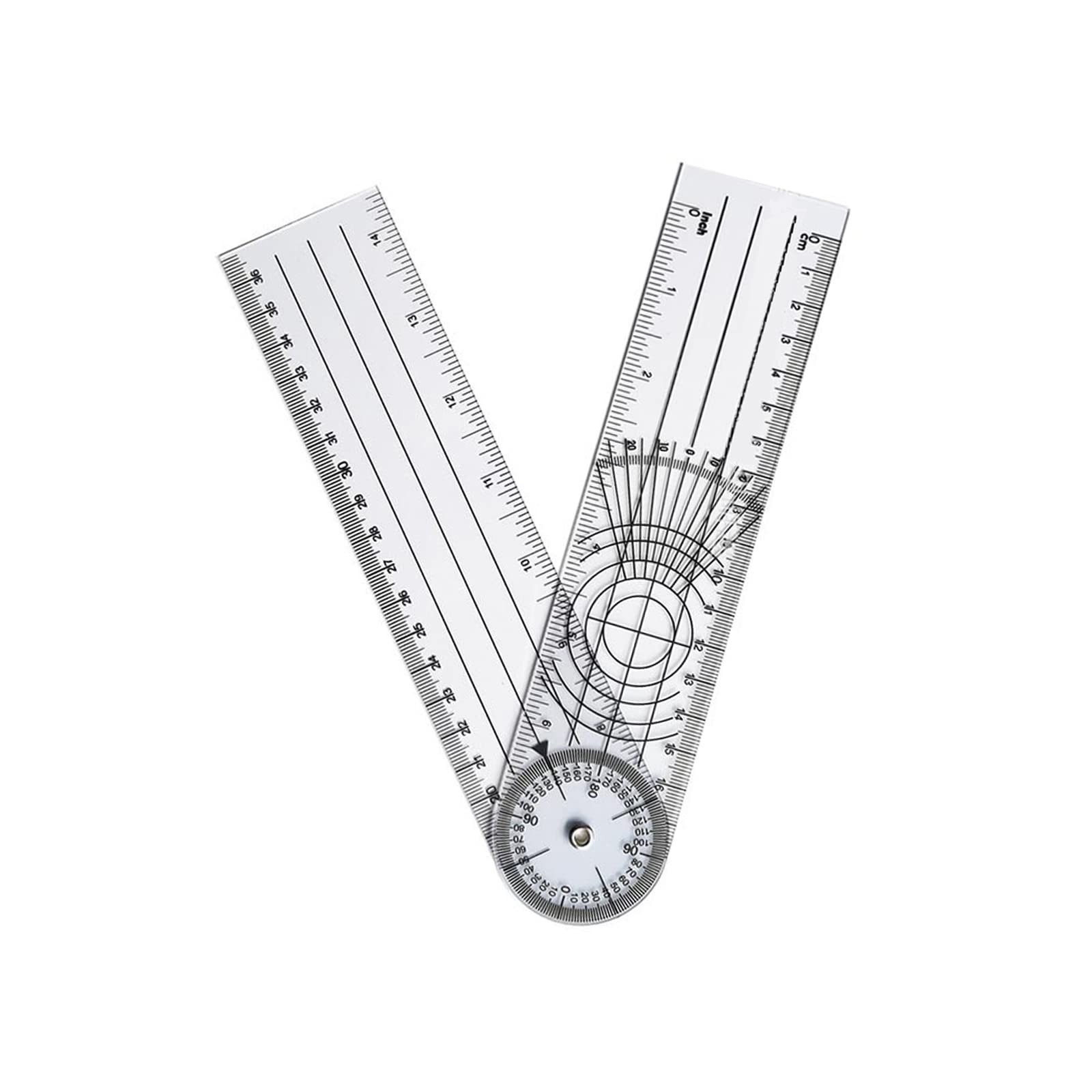 Clear Plastic Goniometer Angle Measuring Tool Protractor Finder Quick 360 Deg...