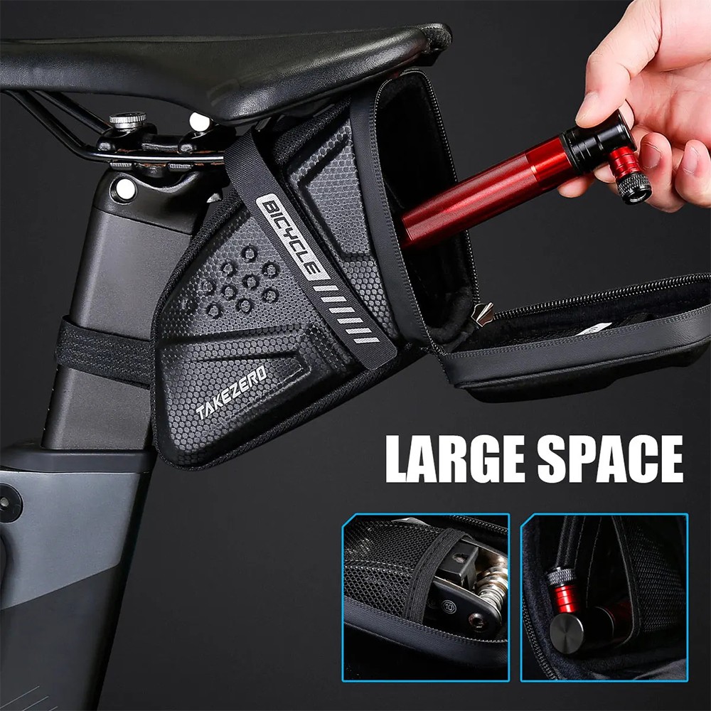 Bicycle Tail Saddle Seat Bag Mountain Road Bike EVA Hard Shell Rear Carry Case