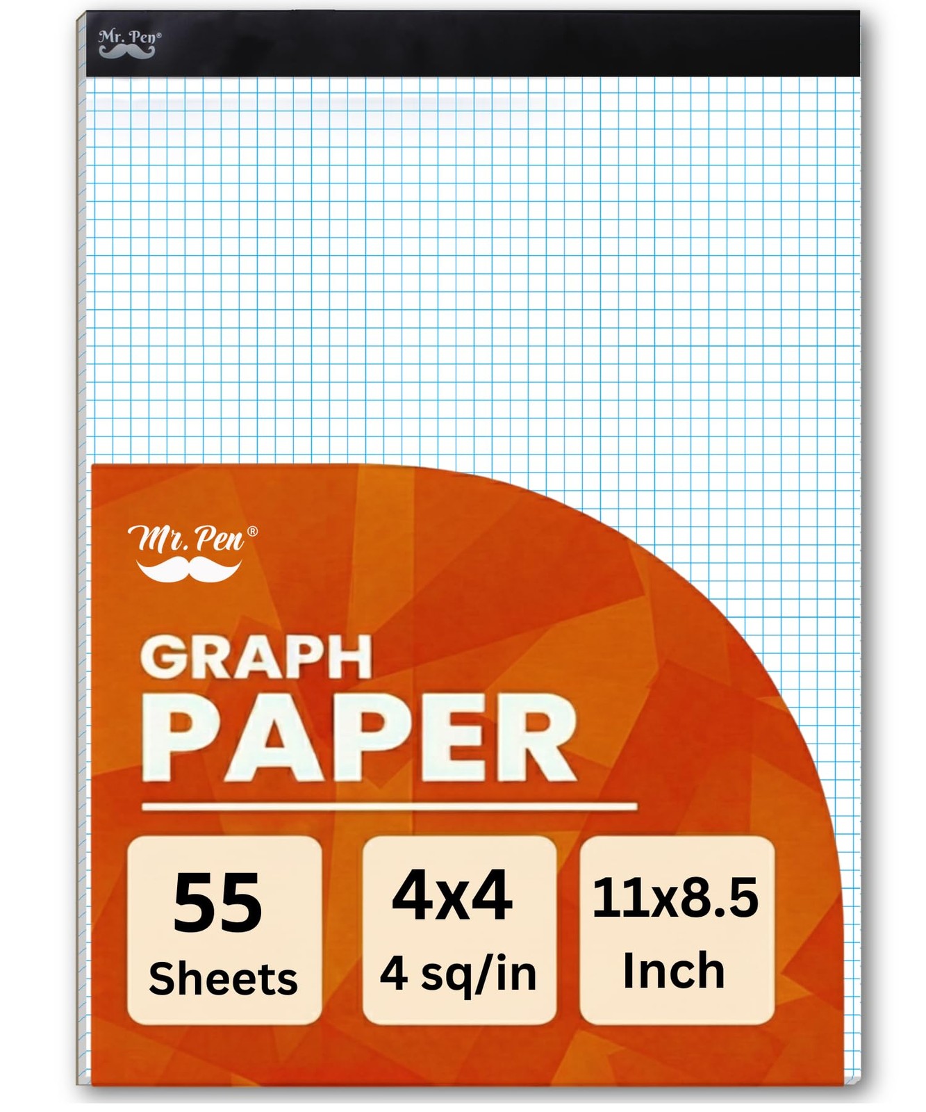 Mr. Pen- Graph Paper Pad, 8.5x11 Inches, 4x4 (4 11"x8.5", 4 sq/in, White