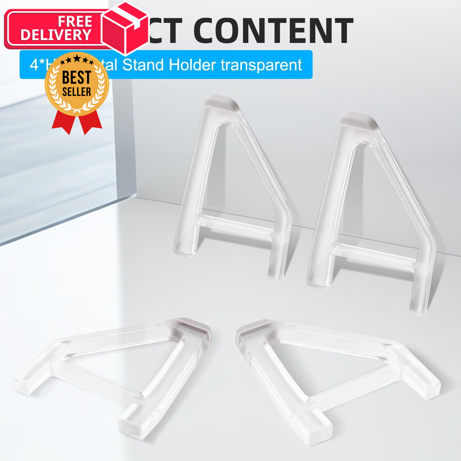 YIBEICO Stand for PS5 Slim,Horizontal SLIM Disc*4pcs, transparent