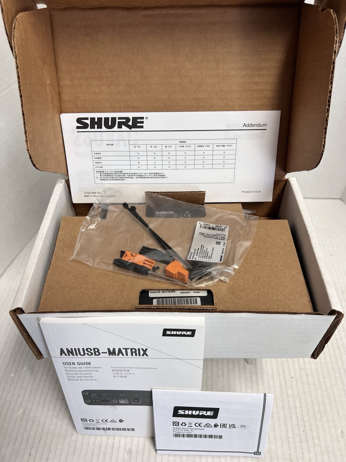 Shure ANIUSB-MATRIX Dante Ethernet Audio Interface, USB Type-B, PoE