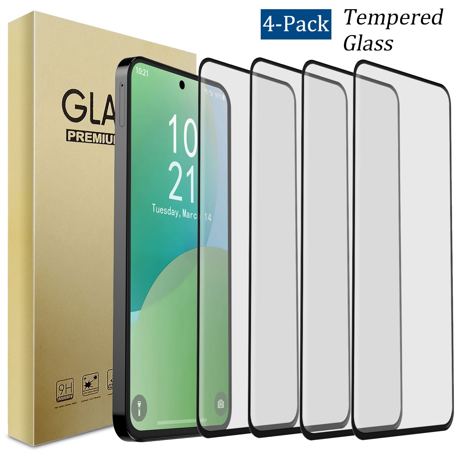 4-Pack For Samsung Galaxy A36 A56 Case Friendly Tempered Glass Screen Protector