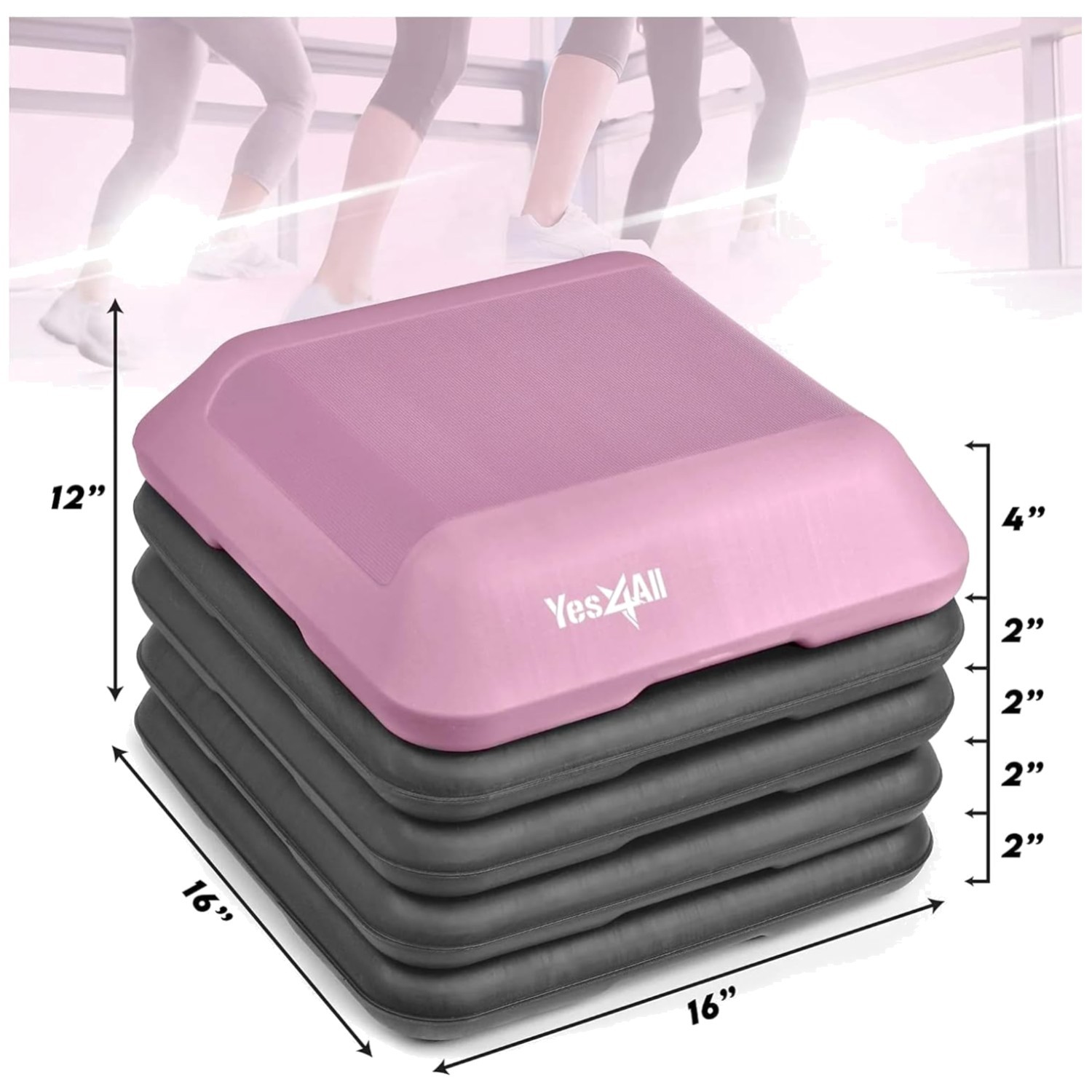 Aerobic Exercise Platform with 4"/6"/8"/10"/12" Risers