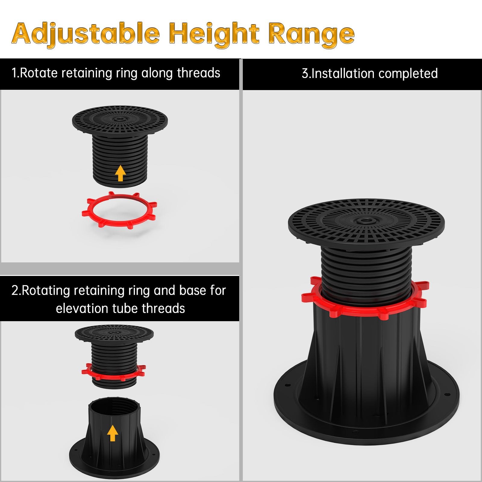 2 Pcs Adjustable Bed Frame Support Leg Bed Frame Center Slats Heavy Support L...