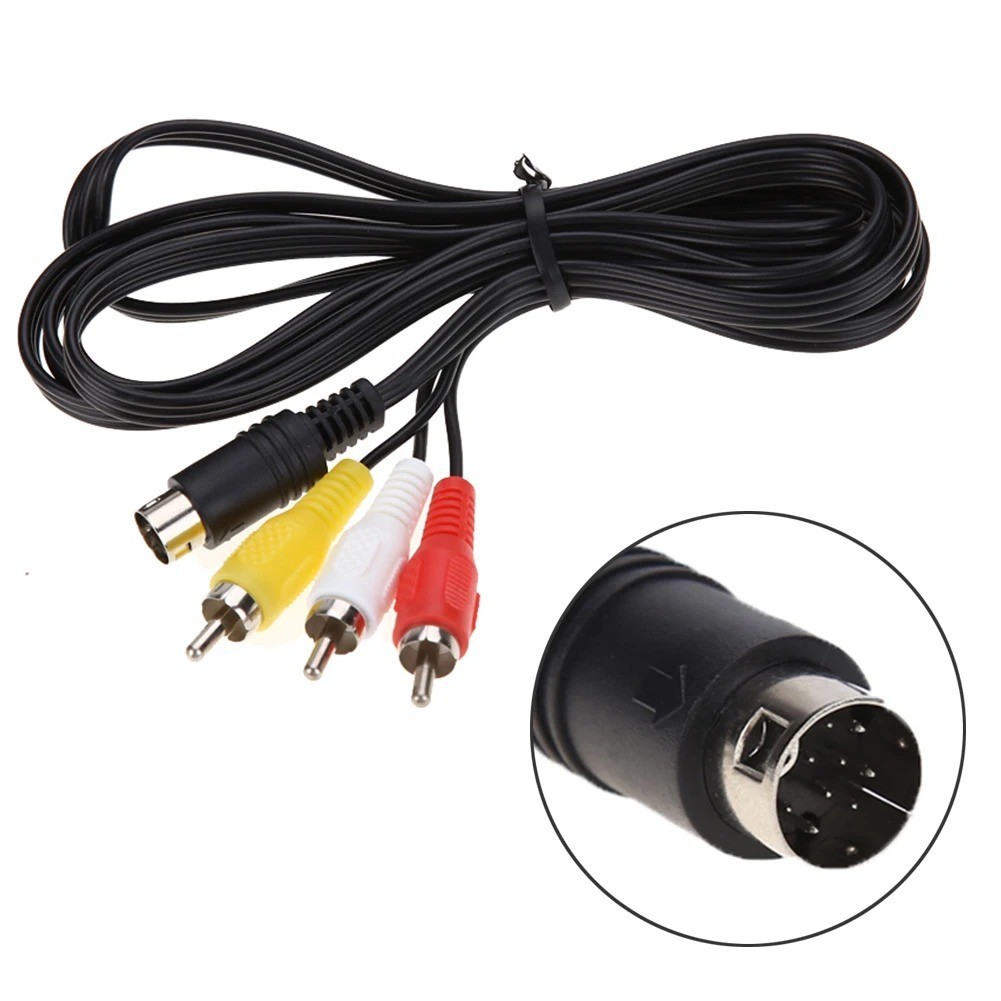 9 Pin to 3 RCA AV Cable for Sega Genesis 2 3 Audio Video TV Connection Cord