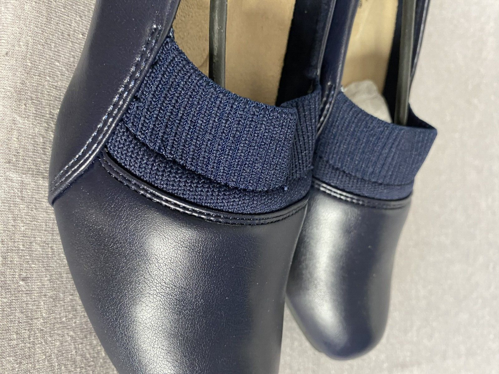 NEW Easy Street Shoes Aba Slip On Loafers Navy Stretch Womens 7.5W Super Flex