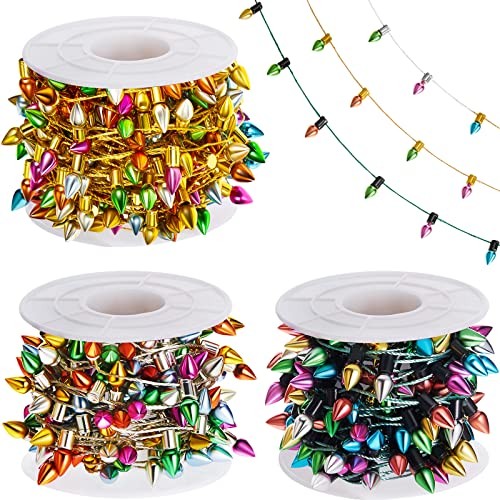 590 Inch Dollhouse Miniature String Lights for Craft 3 Rolls Fake Multicolor