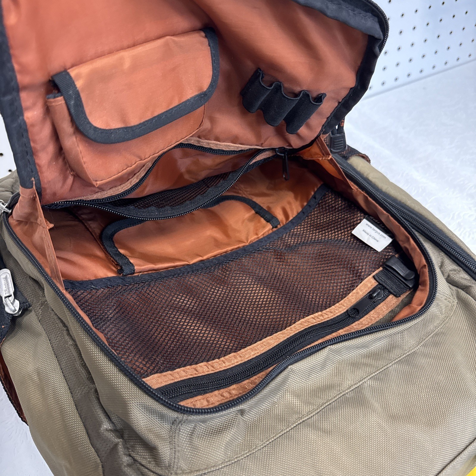 Targus Laptop Backpack Olive Green Water Resistant Multiple Pockets