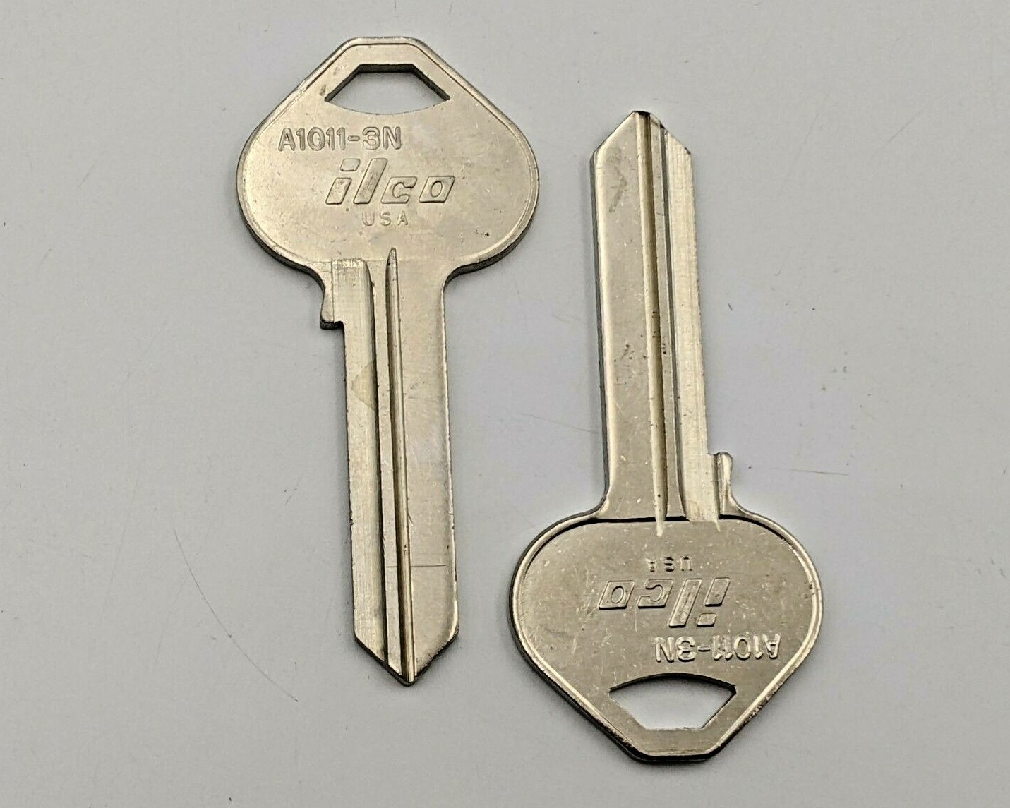 2 Pcs Ilco A1011-3N Key Blank Russwin Style Nickle Plated Brass 6 Pin Disc NOS