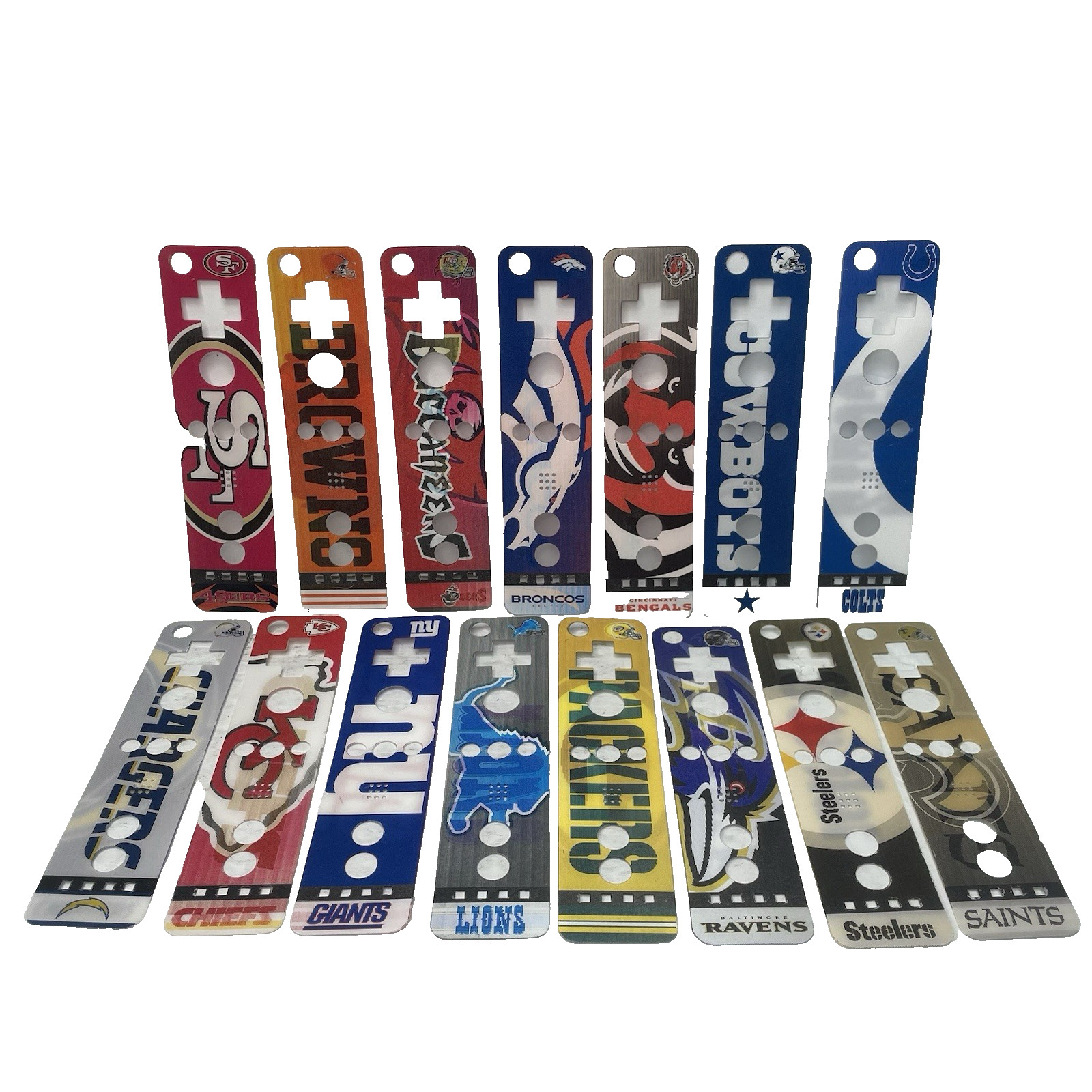 Wii Remote Faceplate Set - Football Sports Teams (15 Piece) - Used