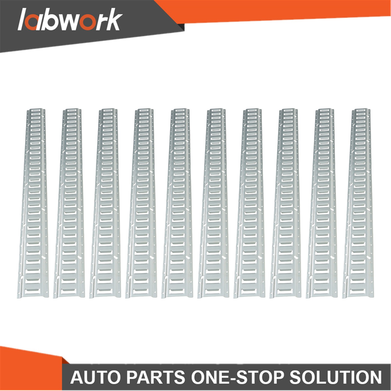 10 Pack 5' Long E-Track Rail, Galvanized Silver For Garage & Trailer Steel