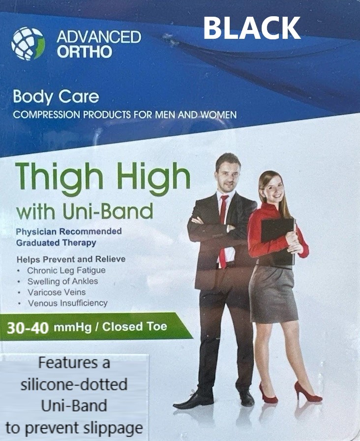 Advanced Ortho Thigh High with Uni-Band, CT, 30-40mmHg (Size: M) Black