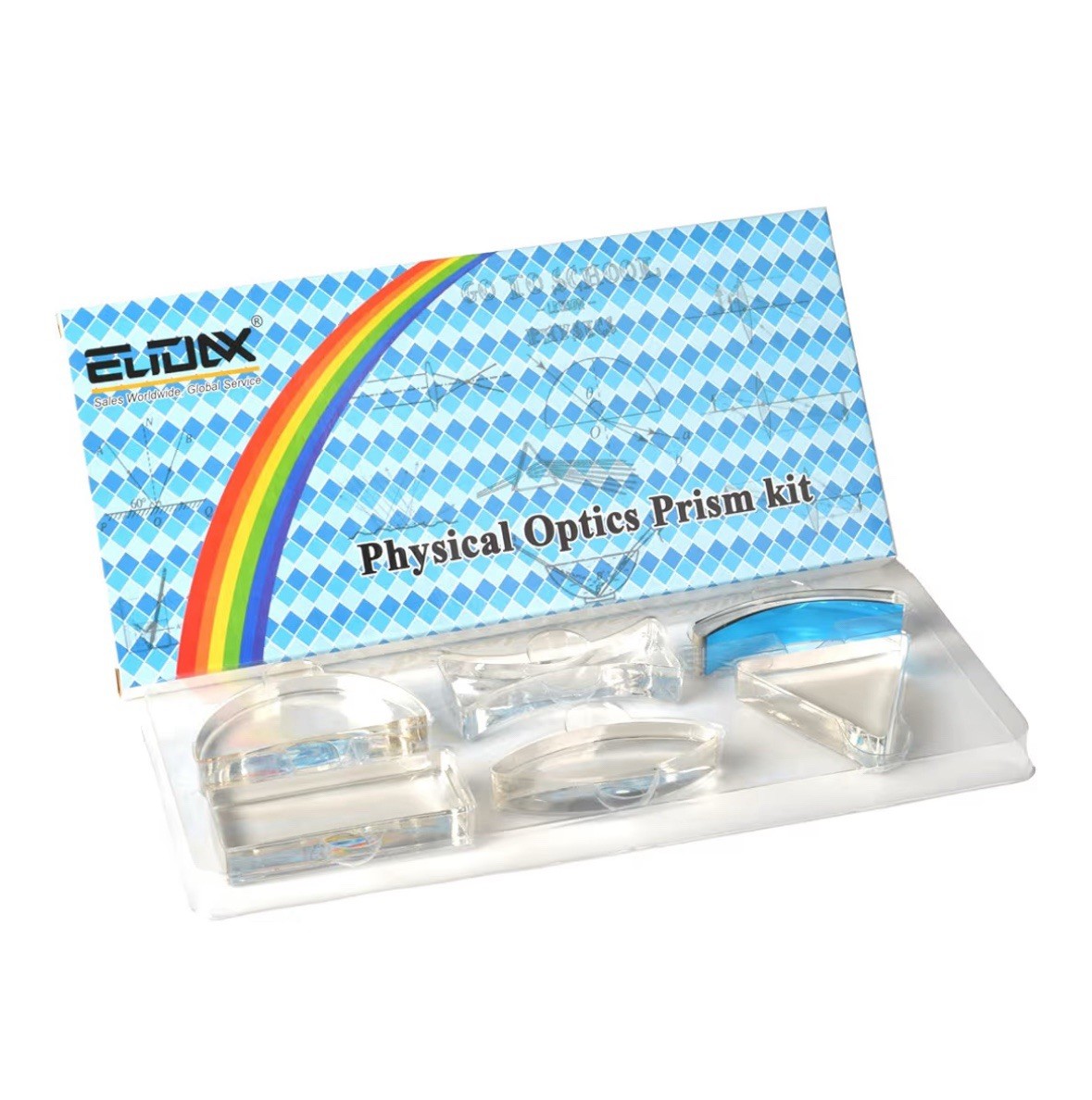 6 Pcs Physical Optics Prism Kit. Lenses Physics Lab