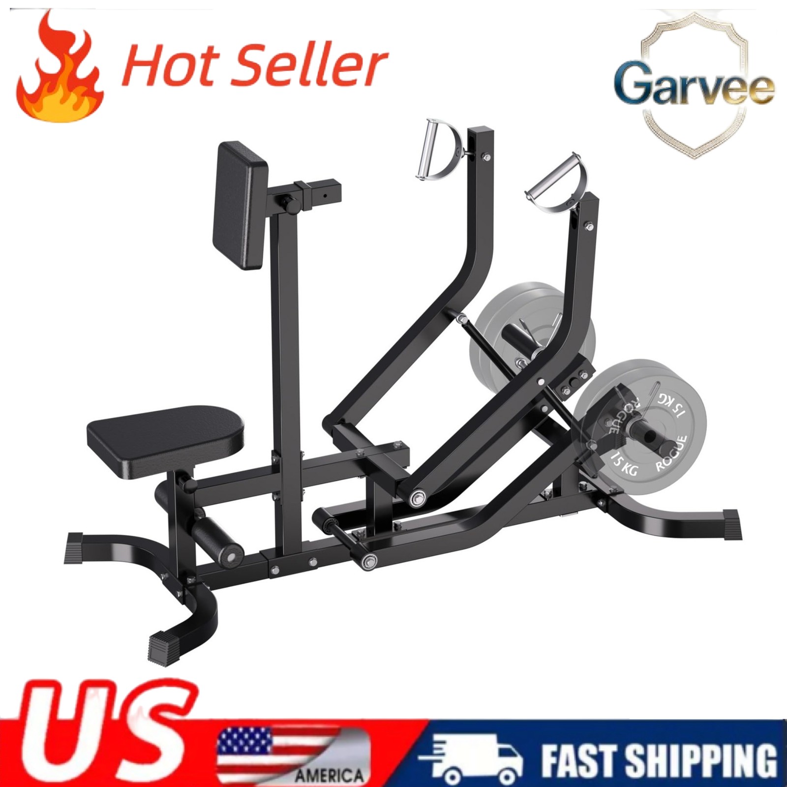 Seated Plate Loaded Row 400lbs Independent Arms for Home Gym Training