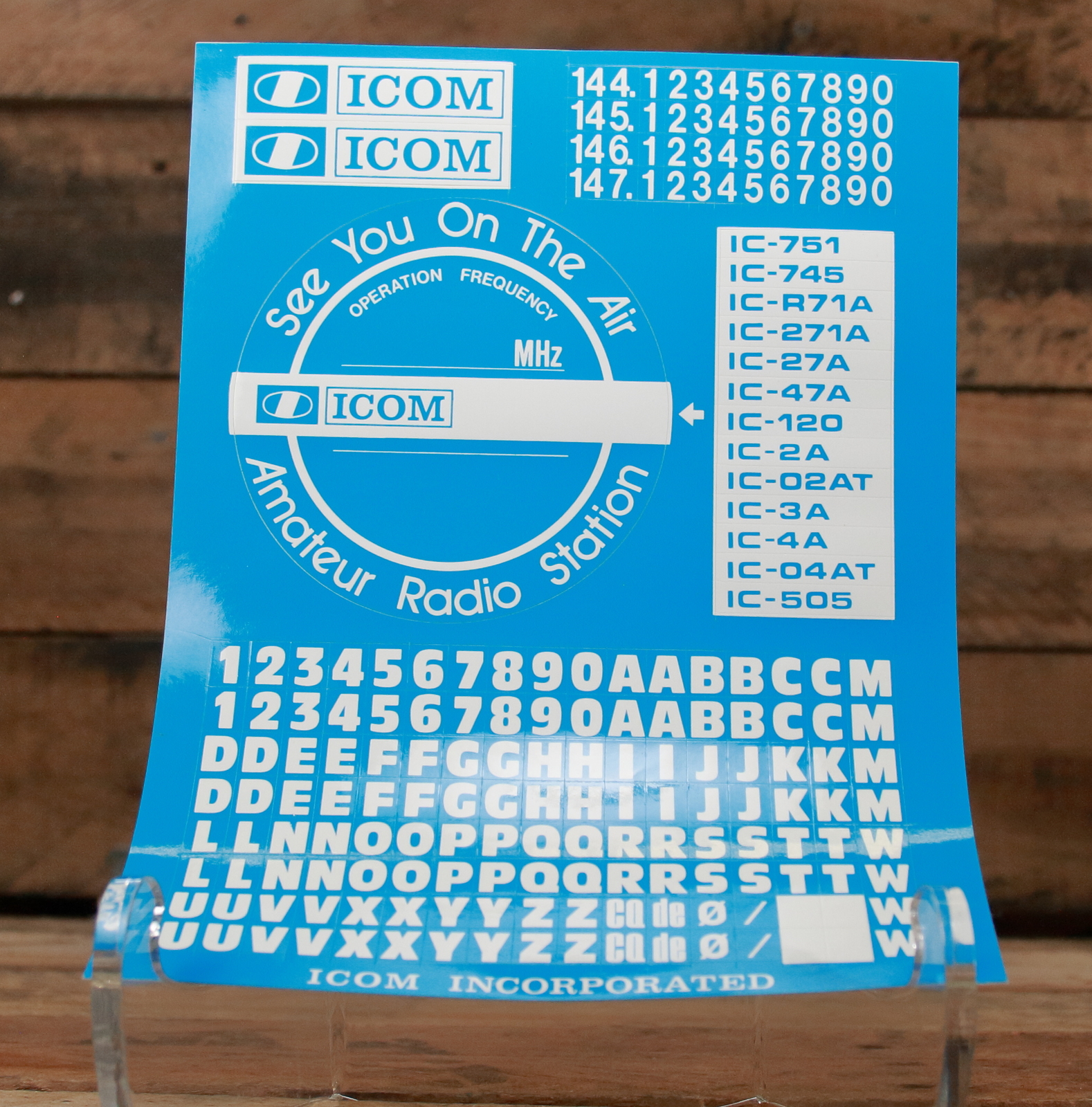 ICOM Sticker Sheet See You On The Air Amateur Radio Station Vintage