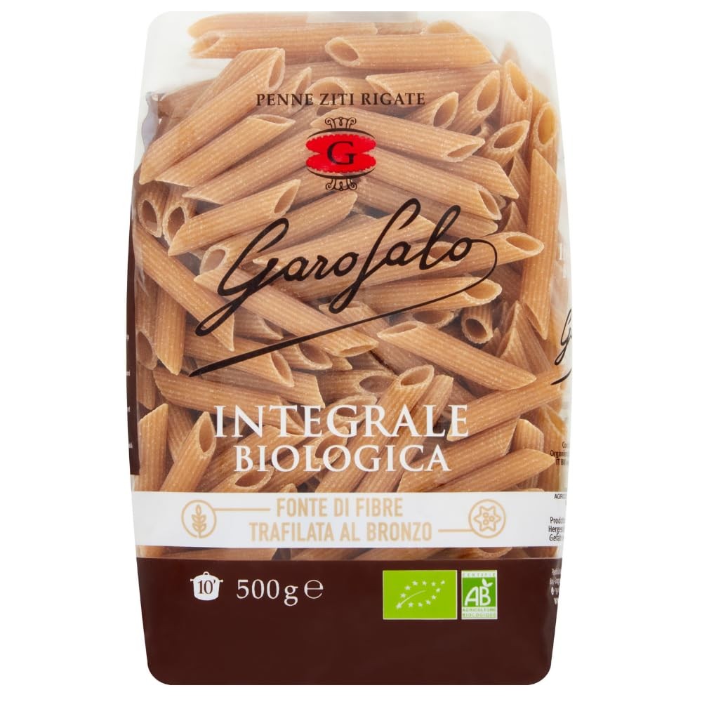 Garofalo Wholewheat Organic Penne Italian Pasta, 500g (Pack of 1)