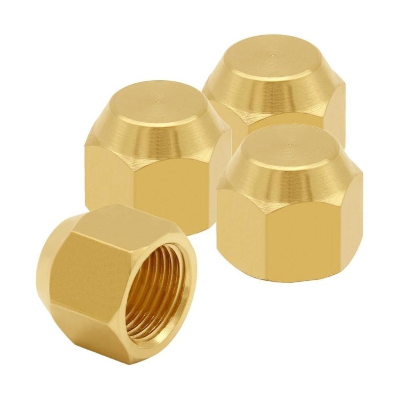 5pcs Thick Brasses Flare Nuts 1/2 In Sealing With Precise Thread Durability