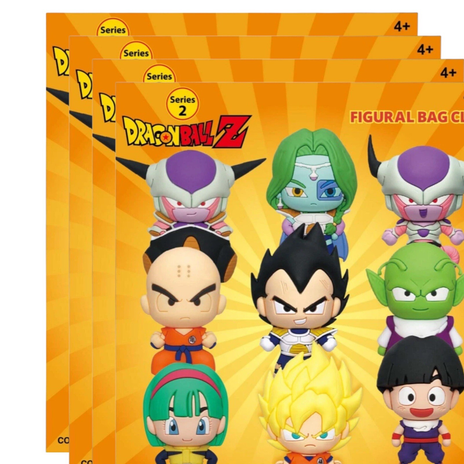 Dragon Ball Z 3D Figural Foam Bag Clips Series 2 Lot Of 4 Random Mystery Bags