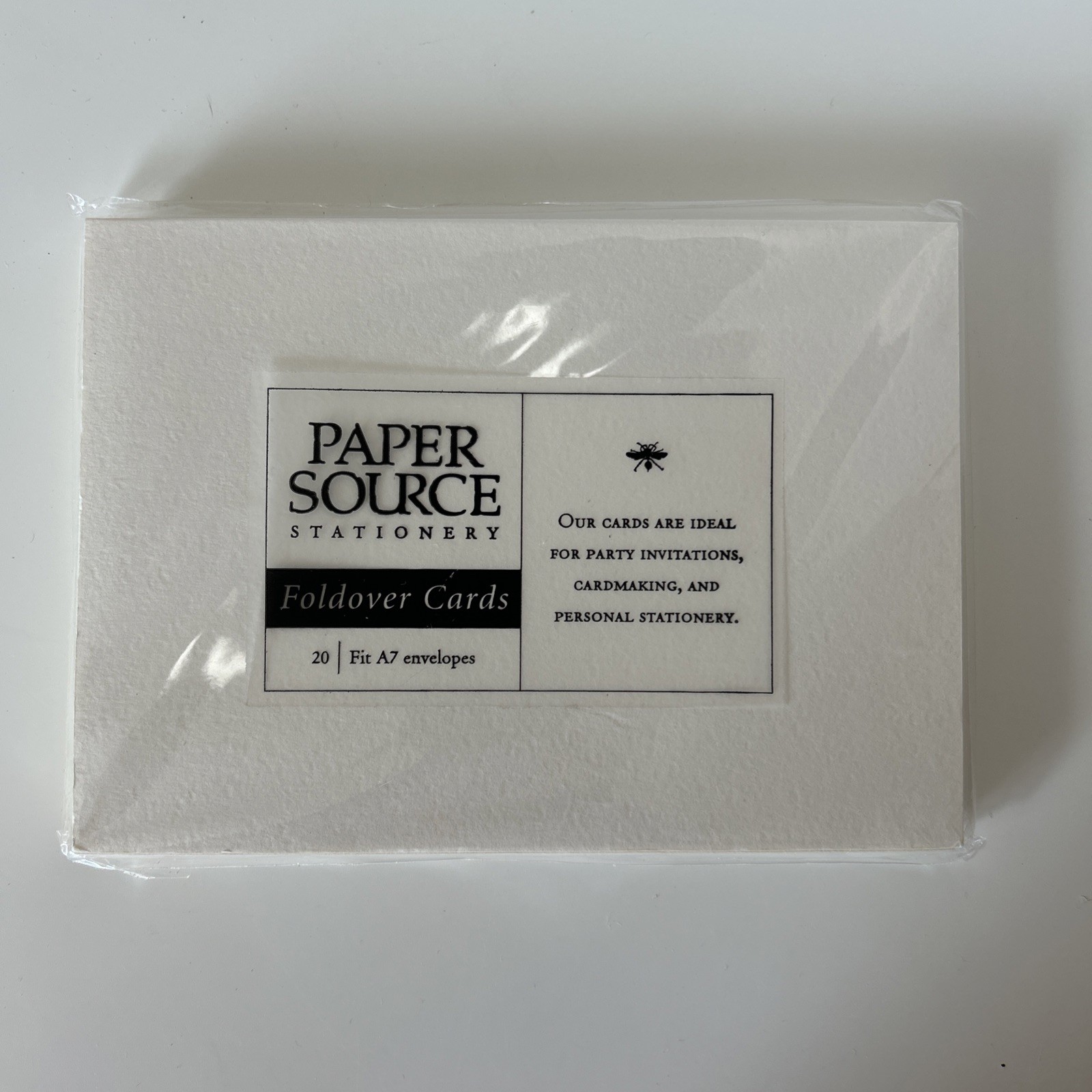 PAPER SOURCE Foldover Cards LX Cream Fit A7 Envelopes 20 Cards NEW