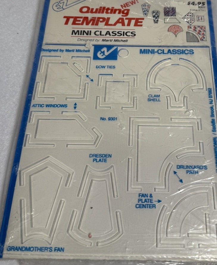 EZ Quilting Template Mini Classics Set Plastic Shapes for Quilting
