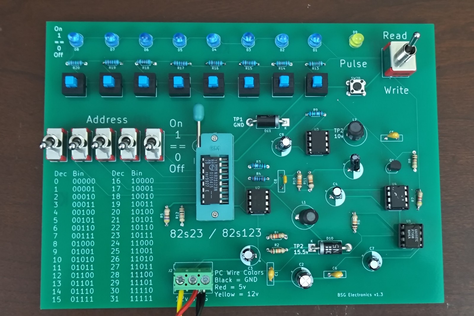 Board for DIY PROM Programmer 82s123 82s23 74s288 74s188 PCB ONLY v1.5